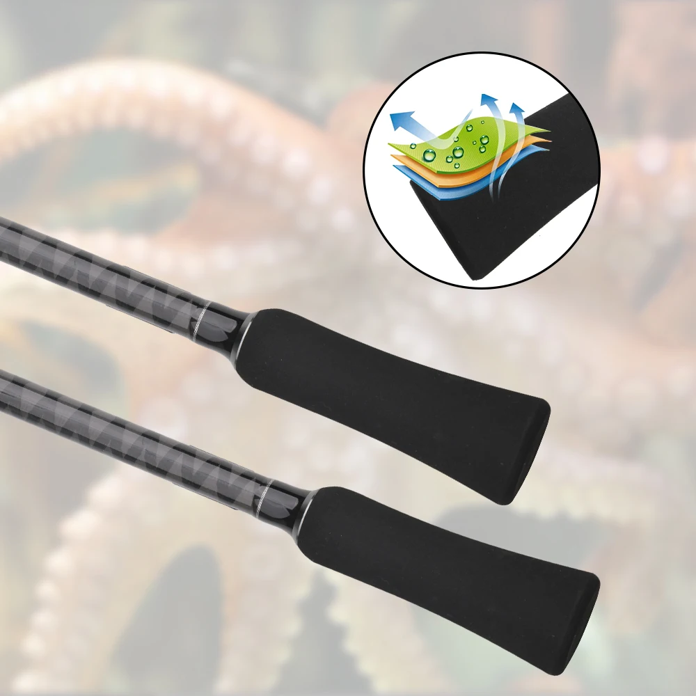 ROLLFISH 1,55/1,75 m puntas dobles de titanio pulpo calamar cuttle caña de pescar de fibra de carbono 9:1/8:2 acción barco de agua salada caña de Jigging - imagen 5
