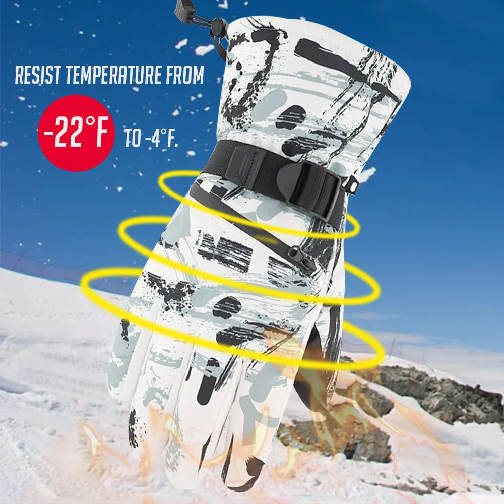 HERCULES guantes de esquí invierno Snowboard guantes de moto de nieve hombres mujeres térmicos antideslizantes impermeables guantes de nieve cálidos pantalla táctil - imagen 3