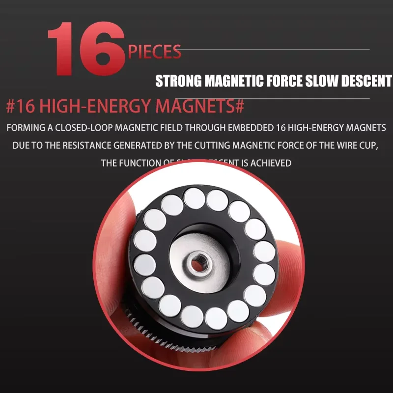 Carrete de balsa totalmente metálico Lizard con mango de carrete de aleación de aluminio y soporte de pie, relación de velocidad 2,6:1, rodamiento 6+1 - imagen 4