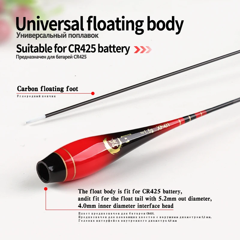 Pie flotante de cuerpo de 3 uds + 3 uds tubos + 1 ganchos de bolsa + 1 soporte de flotador cuerpo de boya luminosa Nano compuesta sin cola sin herramienta de batería CR425 - imagen 2