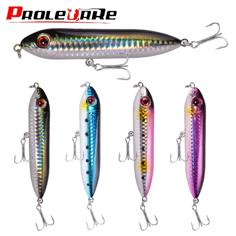 Señuelo de pesca con lápiz Topwater, 9cm, 12g, Wobblers de curricán, cebo Artificial de plástico con ganchos para lubina, bagre, aparejos de pesca, 1 ud. - imagen 4