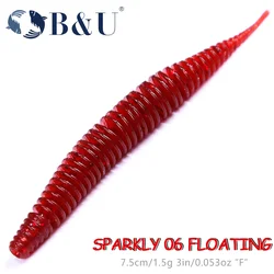 B & U flotante suave gusano pesca señuelo palo cola Artificial Loach Senko Swimbait Jig Wobbler aparejos de pesca