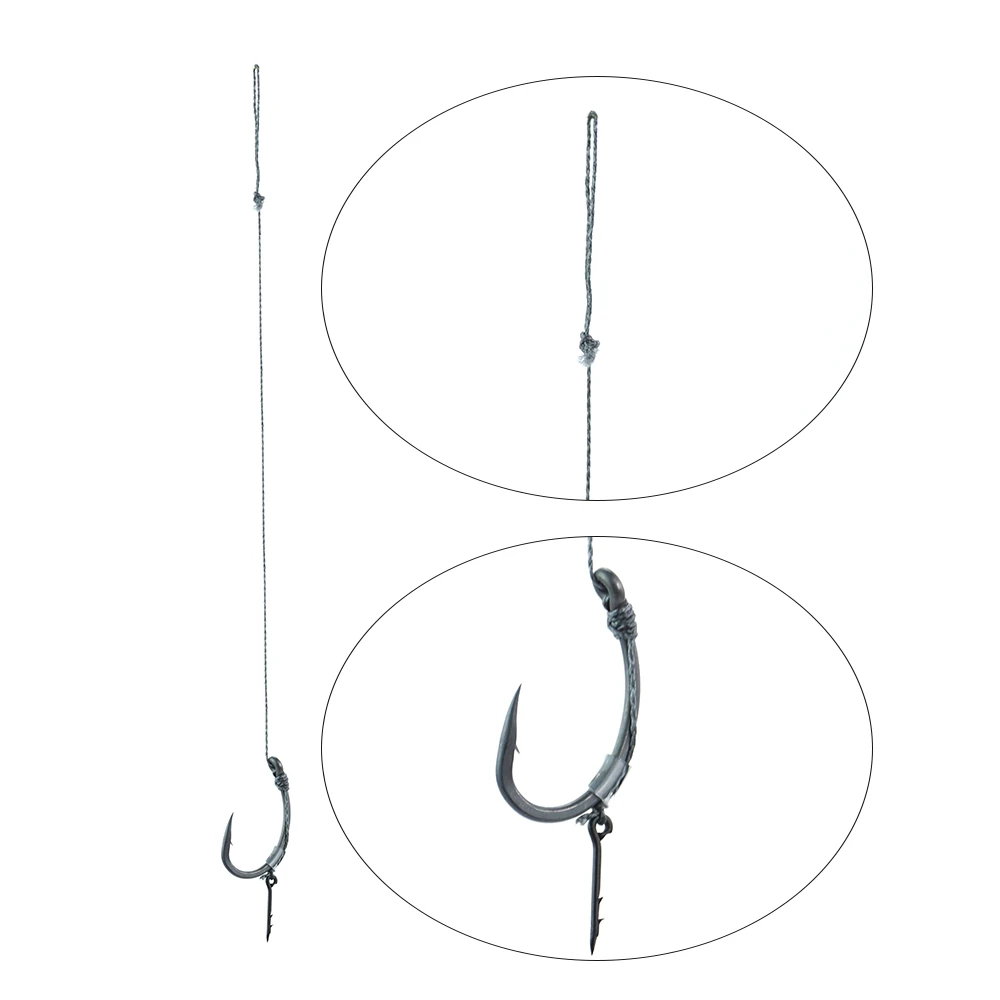 Hirisi 6 uds pesca de carpa gancho listo para usar enlace para alimentador Terminal de pesca aparejos accesorios de pesca TS115 - imagen 5