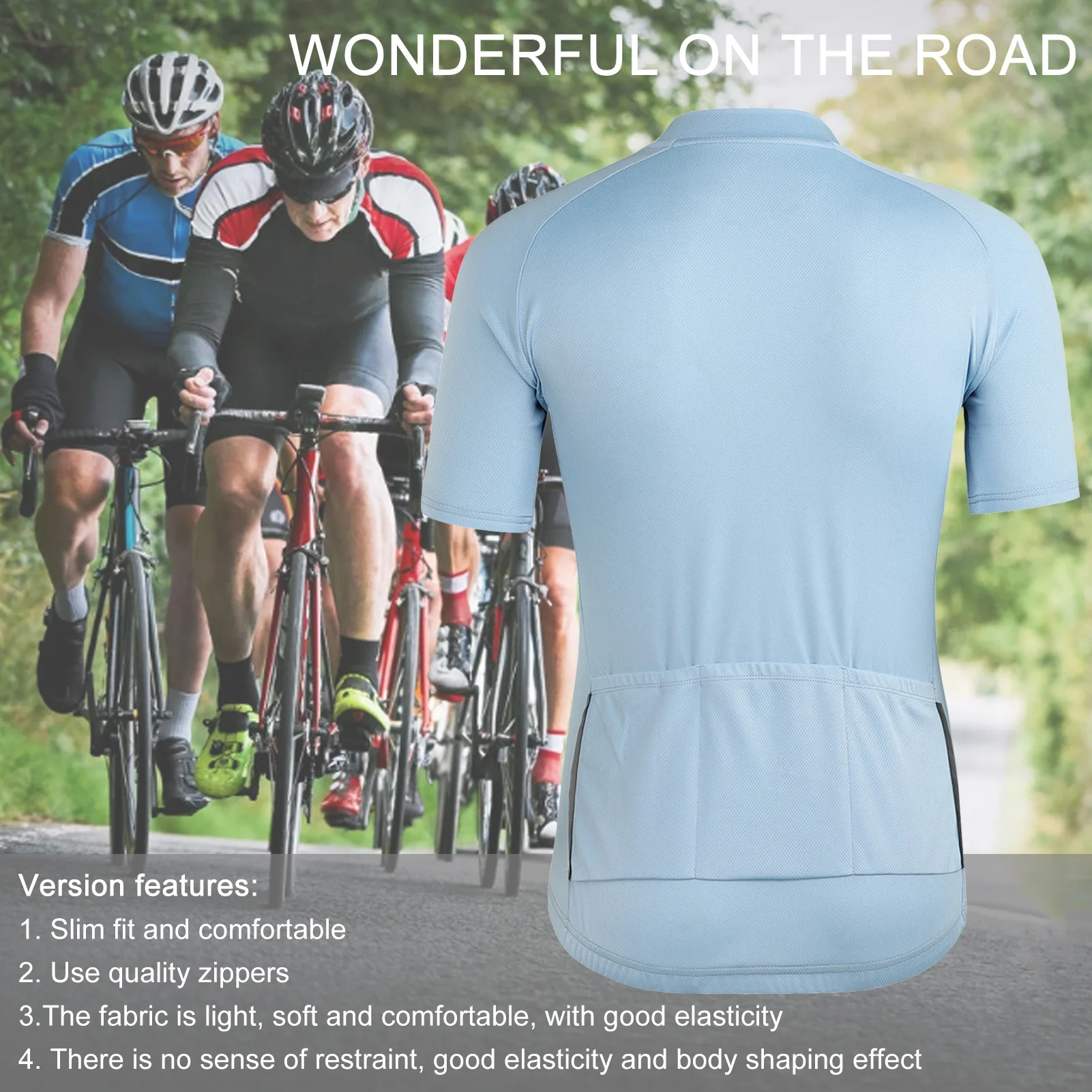 Maillot ciclismo anti-UV transpirable manga corta hombre - imagen 4