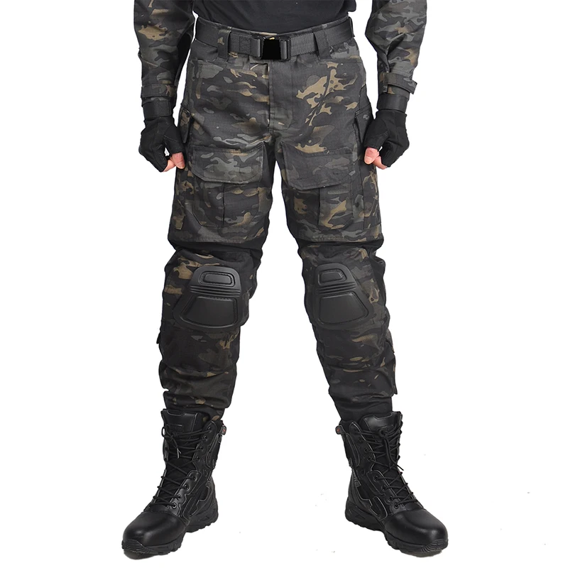 HAN WILD G3-pantalones de combate para caza, pantalones de camuflaje con rodilleras, Airsoft, táctico, MultiCam, pesca, tela elástica - imagen 3
