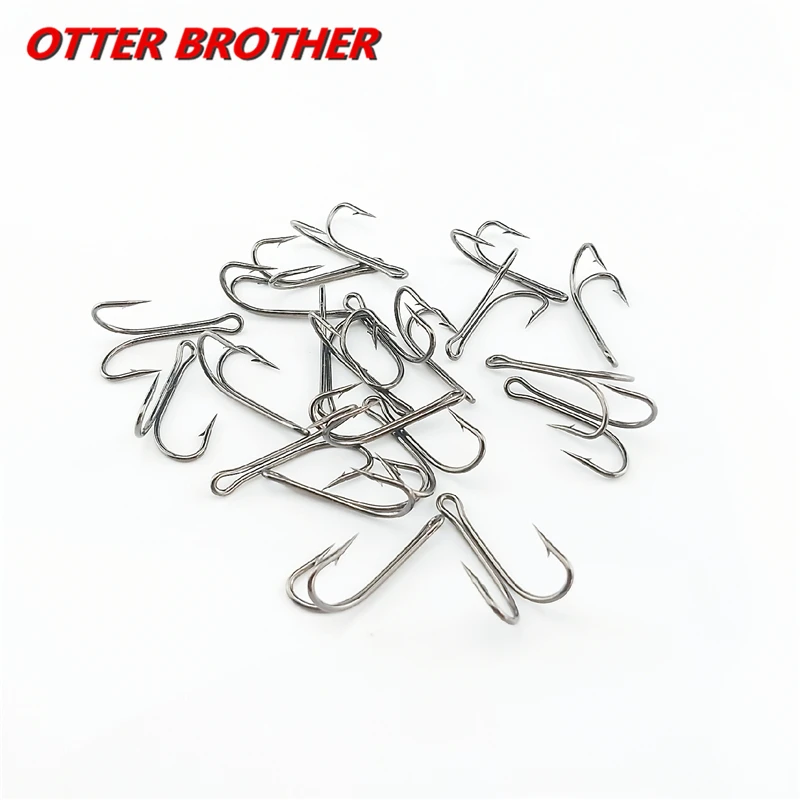 20 unids/caja anzuelo doble de pesca uso duradero atado de moscas de acero al carbono anzuelos de pesca largos y altos para señuelo suave Jig Bass señuelo Accesorios - imagen 5