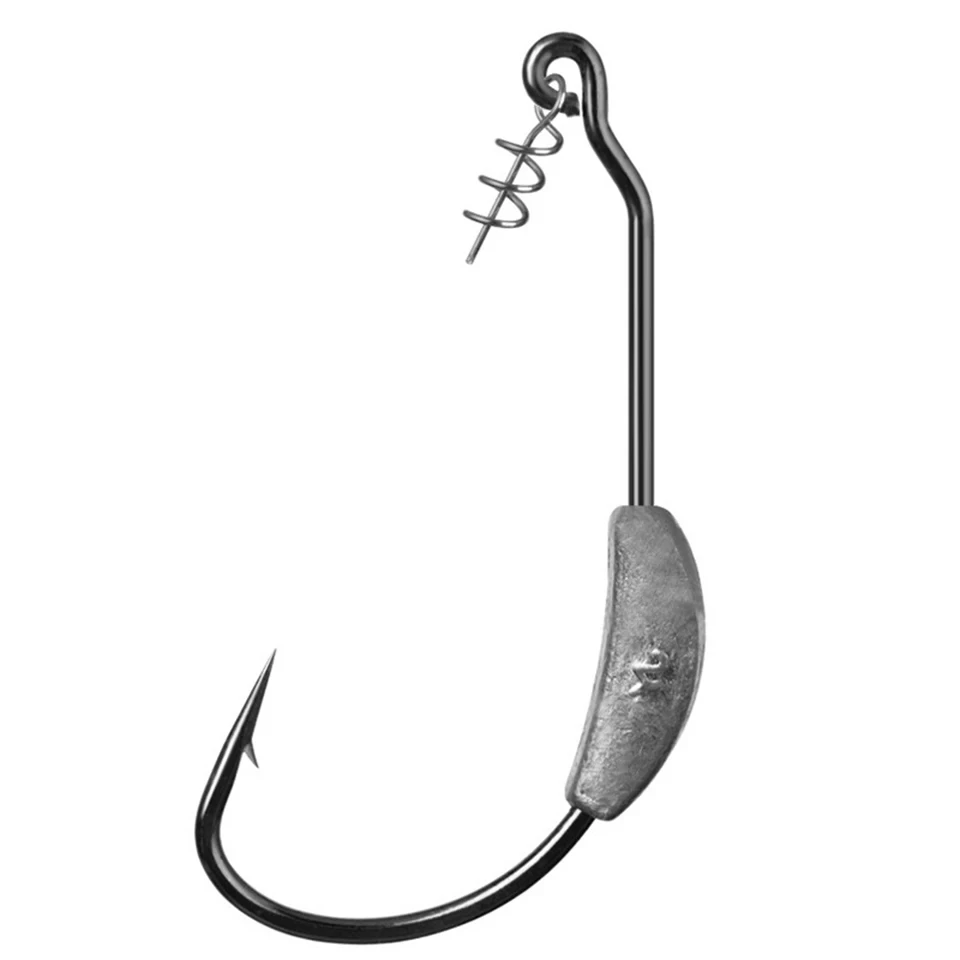 WALK FISH-anzuelo de pesca con cabeza de anzuelo de plomo, 2g, 2,5g, 3g, 5,25g, 7g, Pin de bloqueo de resorte para cebo blando de anzuelos de acero al carbono, aparejos de pesca, 5 uds. - imagen 4