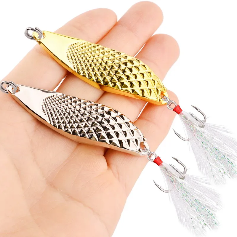 Señuelos de Pesca de Metal, cebo giratorio Wobbler, cuchara Artificial de lubina dura, lentejuela, 10 piezas, 7g/10g/15g/20g - imagen 4