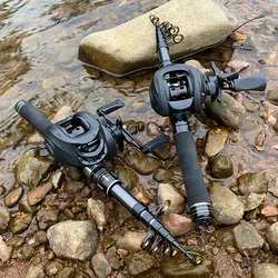 Combo Baitcasting telescópico – Caña y carrete para carpa y lubina