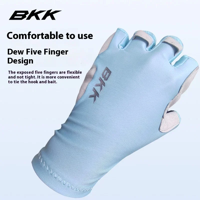 BKK Guantes de Pesca Medio Dedo Antideslizantes Finos - imagen 3