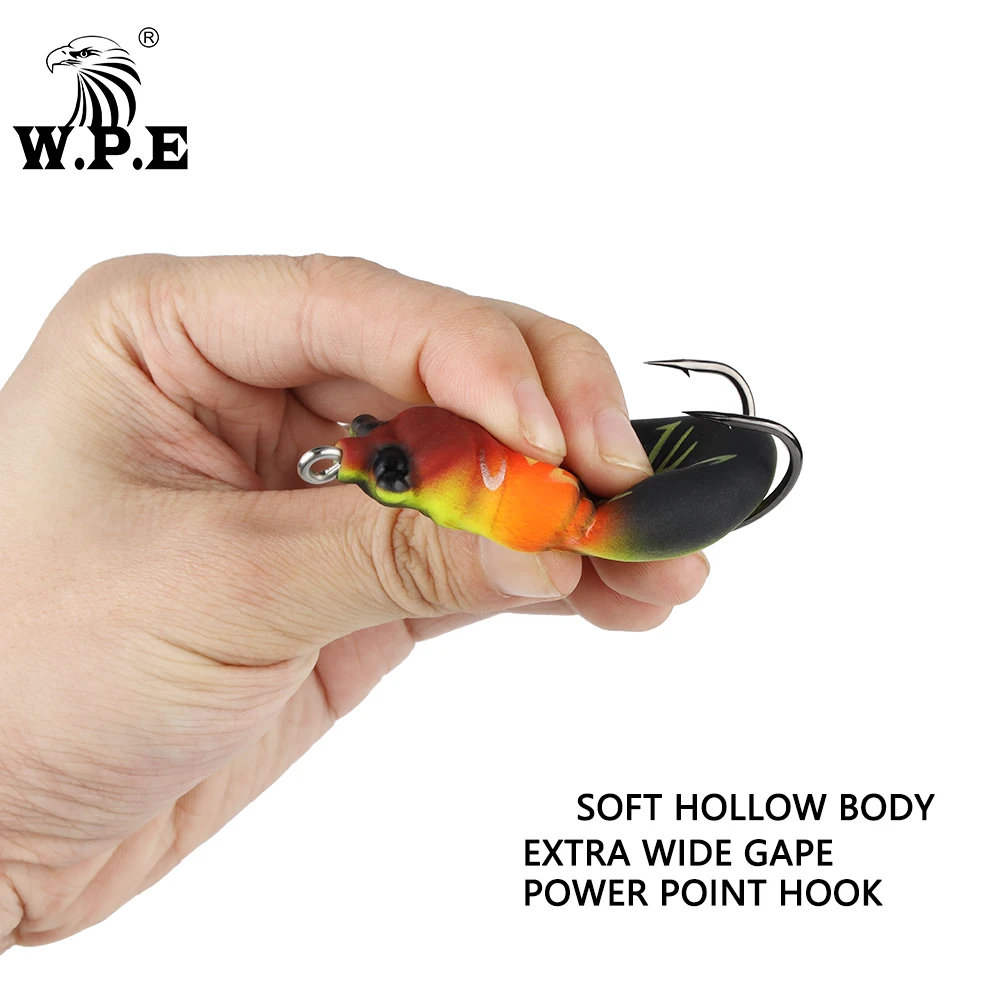 W.P.E-señuelo de rana de piezas, 6cm, 12,5g, Multicolor, suave, de silicona, Swimbait, Lucio, pez gato, cabeza de serpiente, aparejos de pesca - imagen 3