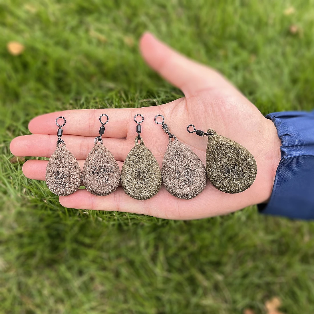 FishTrip 5 uds peso de plomo de carpa 2oz ~ 4oz pera pesca en línea plomo giratorio accesorios de pesca de carpa - imagen 5