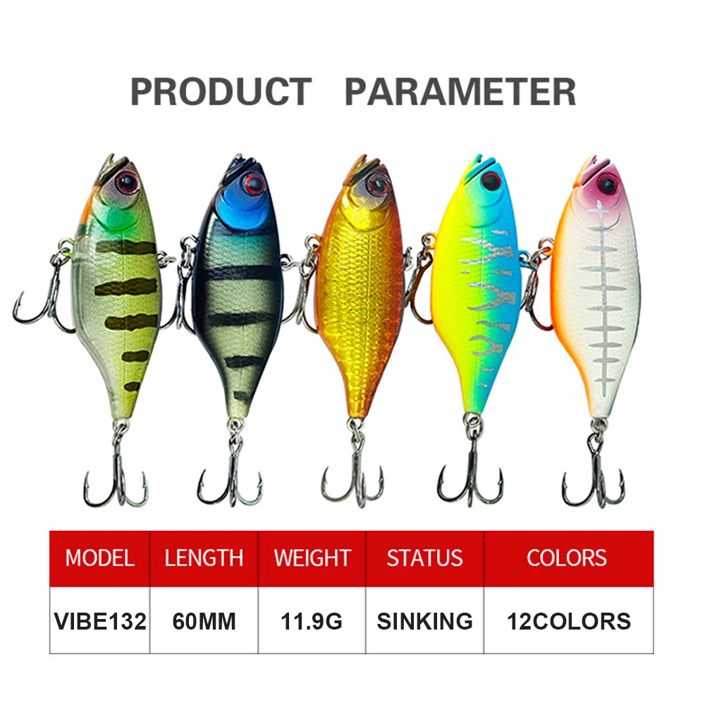 Señuelos de pesca hundidos VIB Wobbler, 6cm, 11,9g, vibración de fundición larga, cebo duro Artificial, Jerkbait, pesca en agua de mar, lubina VIBE132 - imagen 3