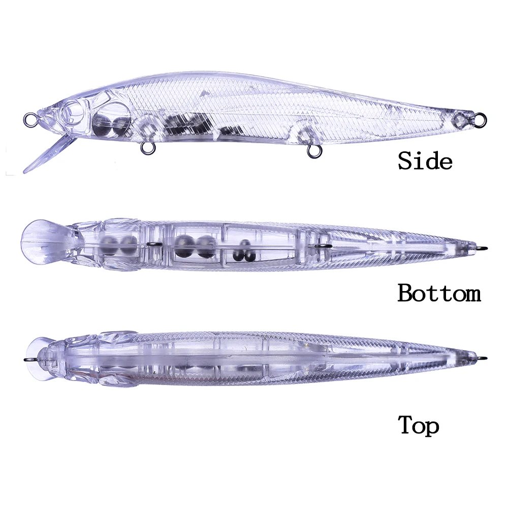 Chan'sHuang-Cebo en blanco sin pintar, 10 piezas, 140mm, 20g, sonajeros de buceo poco profundos, piscardo, señuelo de pesca Artificial hecho a mano - imagen 3