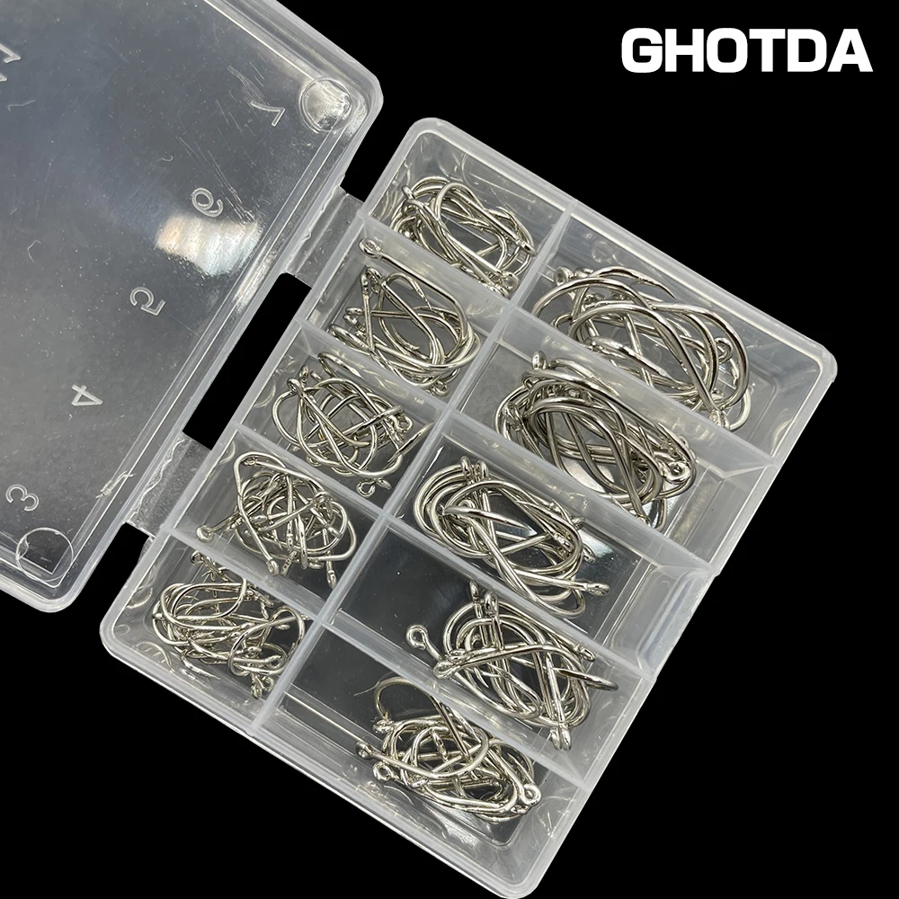 Lote de anzuelos de pesca de 100 piezas, Señuelos de Pesca de Jigging lento, anzuelos de asistencia, con púas, de acero al carbono - imagen 2