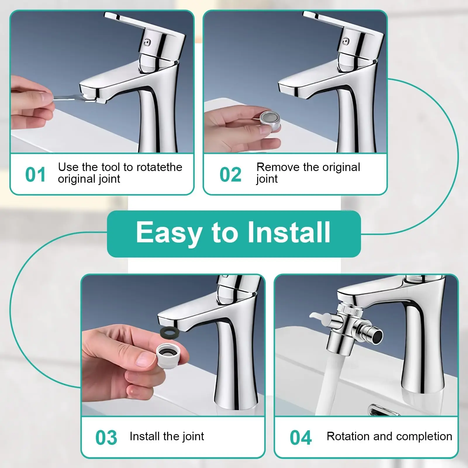 Desviador de ducha 3 vías de latón – Adaptador M22 a M24 para baño - imagen 4