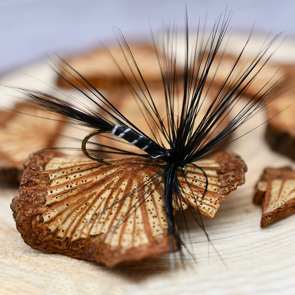 MNFT 10 piezas # 10 cebra negro mosquito mosca trucha pesca moscas secas cebo de pesca Artificial moscas - imagen 2