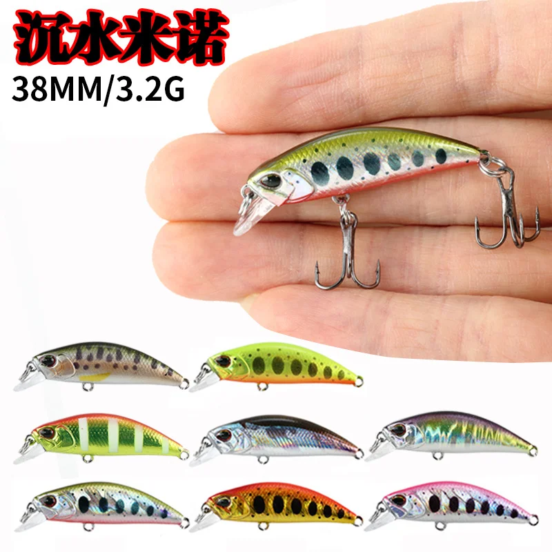 38mm 3,2g Mini Señuelos de Pesca de pececillo que se hunden cebos duros artificiales Wobblers para Lucio trucha Swimbait suministros de pesca Accesorios - imagen 3