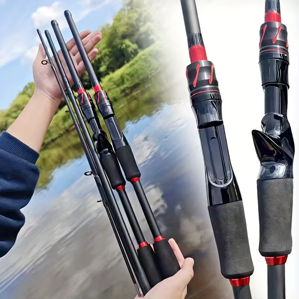 Cañas de pescar con señuelo Micro de 1,8/2,1 m, caña de viaje giratoria de carbono para Baitcasting con mango de EVA, señuelo WT 3,5-15g, pesca de lubina - imagen 2