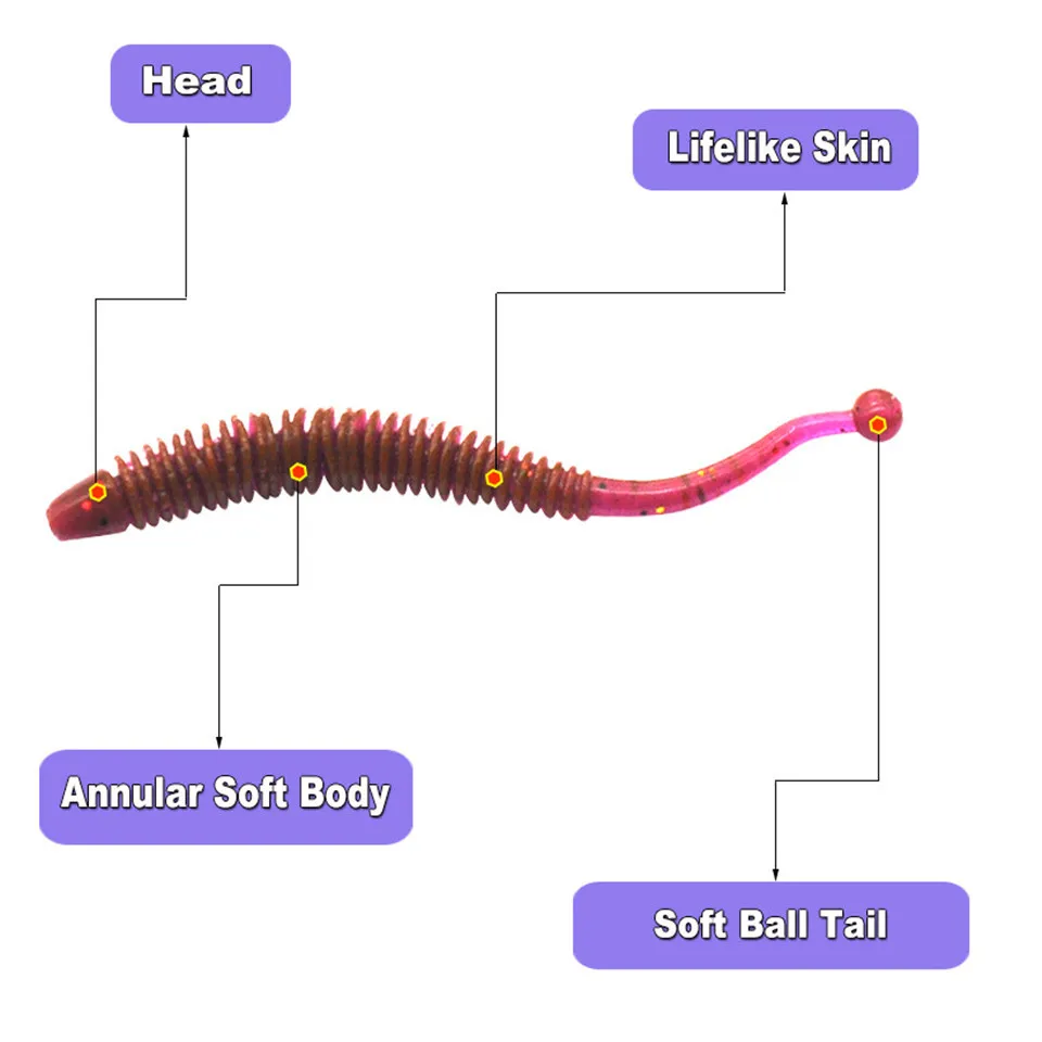 Swolfy 20 piezas-Mini señuelo de pesca suave de 47mm/57mm/77mm, aguja de silicona, Swimbait, Wobblers, cebos artificiales, aparejos de pesca de lubina - imagen 4
