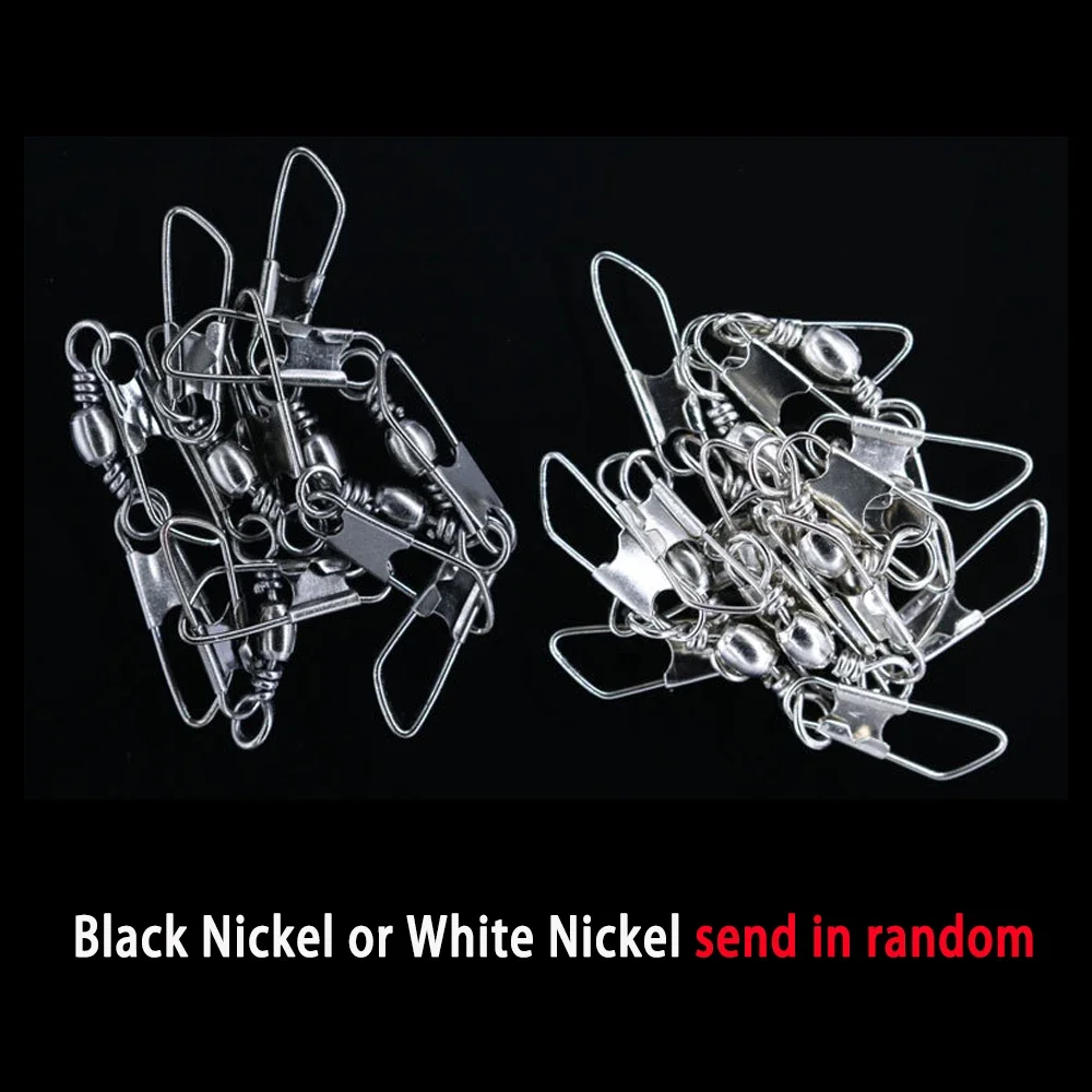 LIONRIVER-anillos sólidos giratorios de barril de cobre, conector de pesca con doble presión de seguridad para aparejos Sabiki, anzuelo de pesca en agua salada - imagen 4