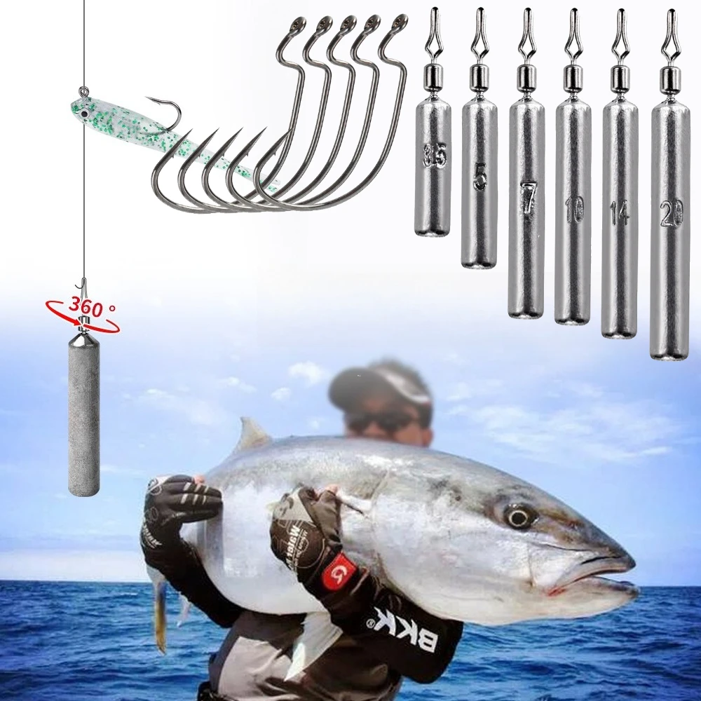 Aparejos de plomos Drop Shot y anzuelos offset con púas para vinilo - imagen 5