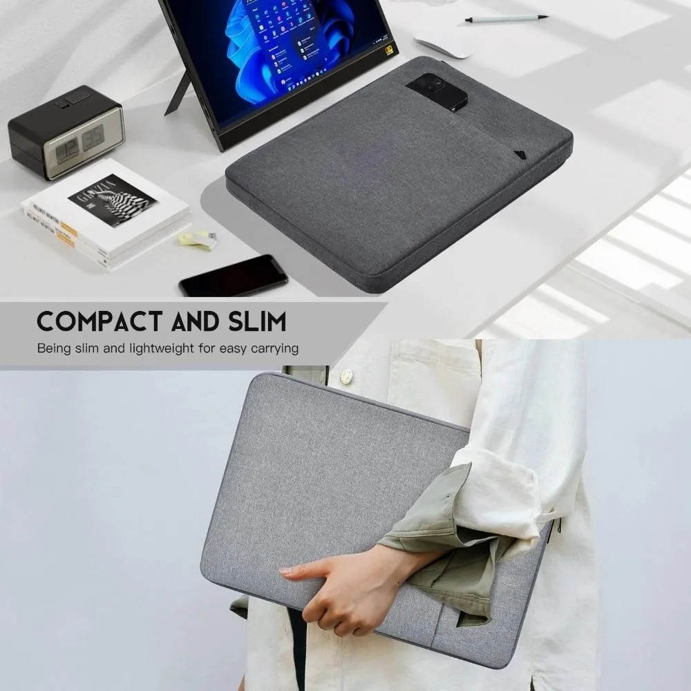 Bolsa para tableta de 13,3/14/15 pulgadas, bolso portátil a prueba de golpes para ordenador portátil, funda protectora acolchada resistente al agua a prueba de golpes - imagen 4