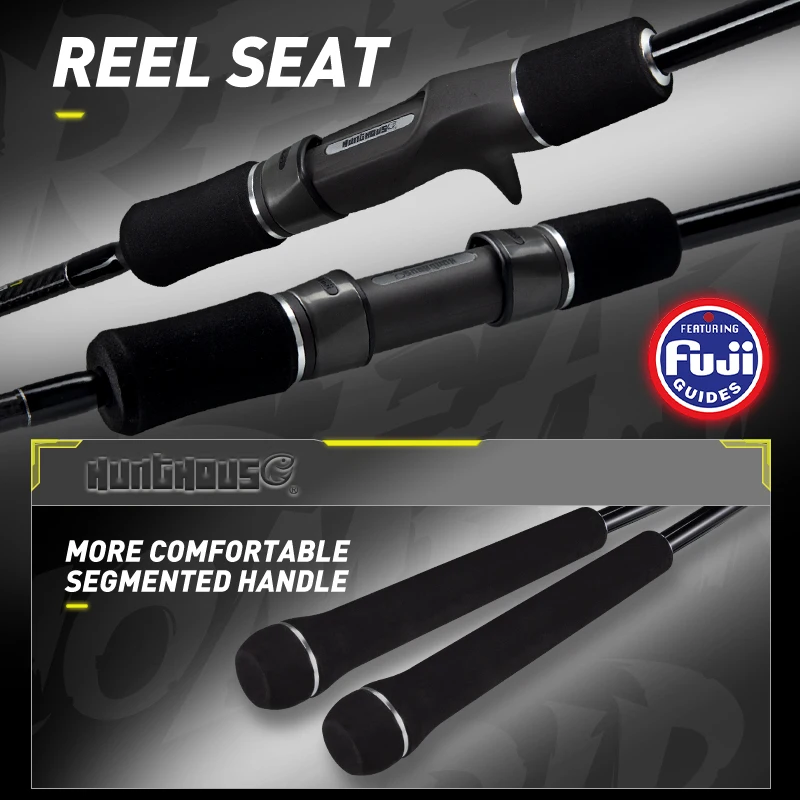 Hunthouse-caña de pescar de Jigging lento, juego de plantilla, Spinning Casting, 1,9 m M ML, anillo guía Fuji, asiento de carrete, fibra de carbono, agua salada - imagen 5