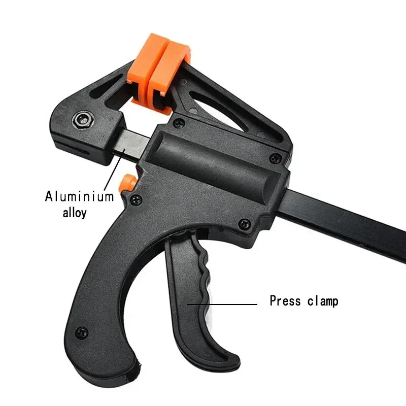 Abrazadera rápida para carpintería de 4 pulgadas, herramienta de abrazadera F, tablero de madera, juego de herramientas de carpintería fija, juegos de mano - imagen 3