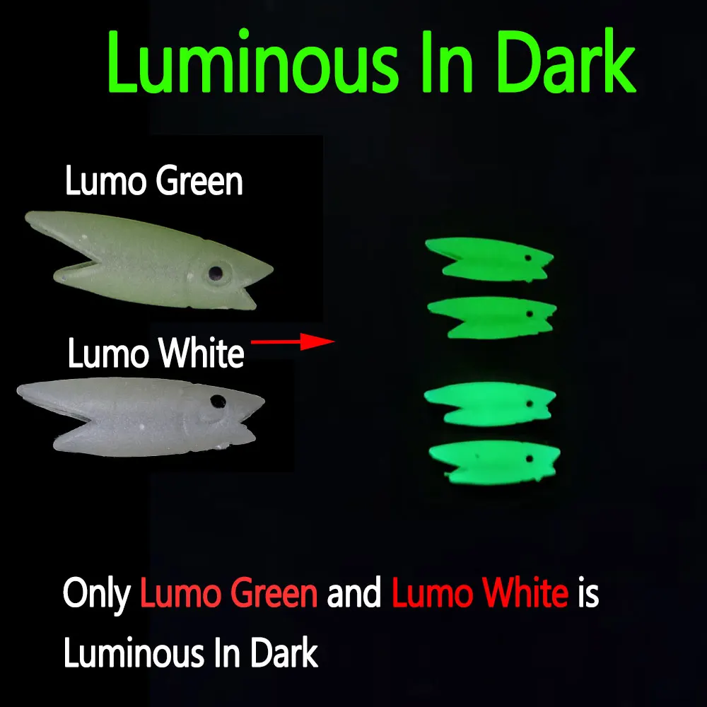 Bimoo-señuelo de Pesca de Mar, cabeza de pez de silicona luminosa de 2cm y 3cm, Material de aparejo Sabiki DIY, 100 unidades - imagen 5