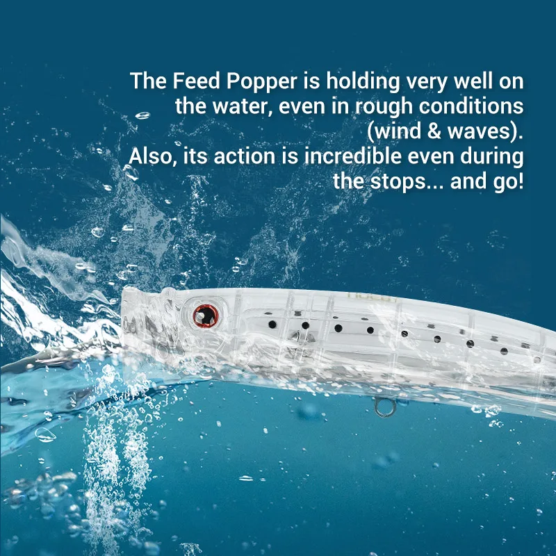Noeby Feed Popper 175mm 73g Señuelos de pesca Topwater Wobbler cebo duro Artificial atún juego grande Amberjack Señuelos de pesca de agua salada - imagen 5
