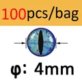 Blue 4mm 100pcs