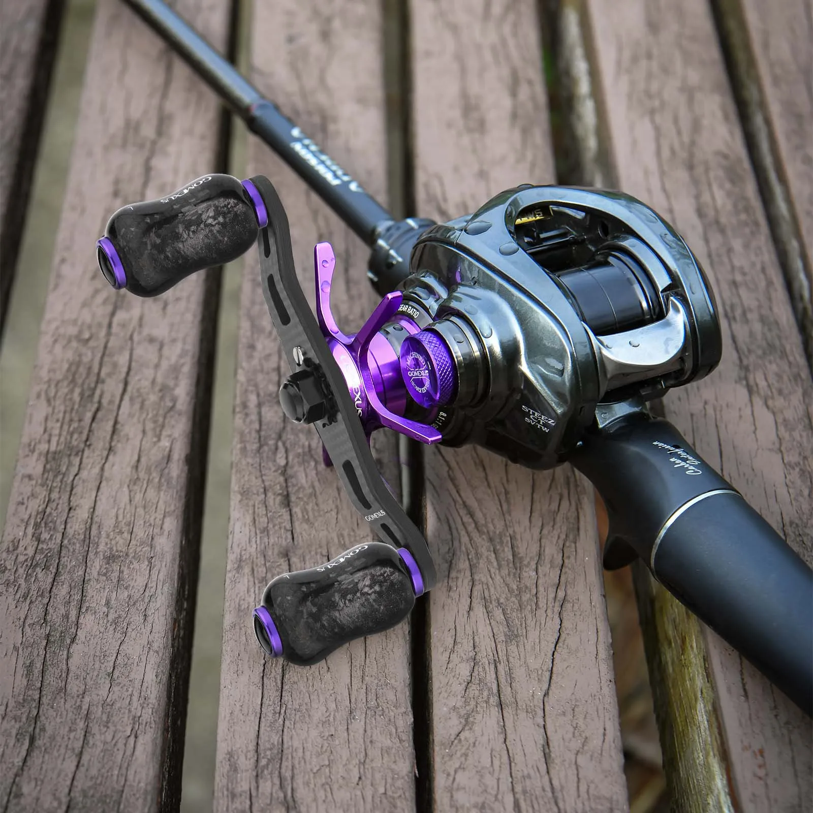 Gomexus mango de carbono 85mm Finesse para Shimano Bantam Aldebaran 13 pesca Daiwa Steez Abu García Okuma Baitcaster de mano izquierda - imagen 2