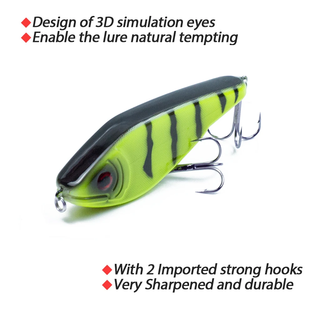 Hanlin-señuelos de pesca de hundimiento lento, 12cm, 52g, Jerkbait Wobblers para gran juego, Lucio de pesca almizclado, cebo Artificial Buster - imagen 3