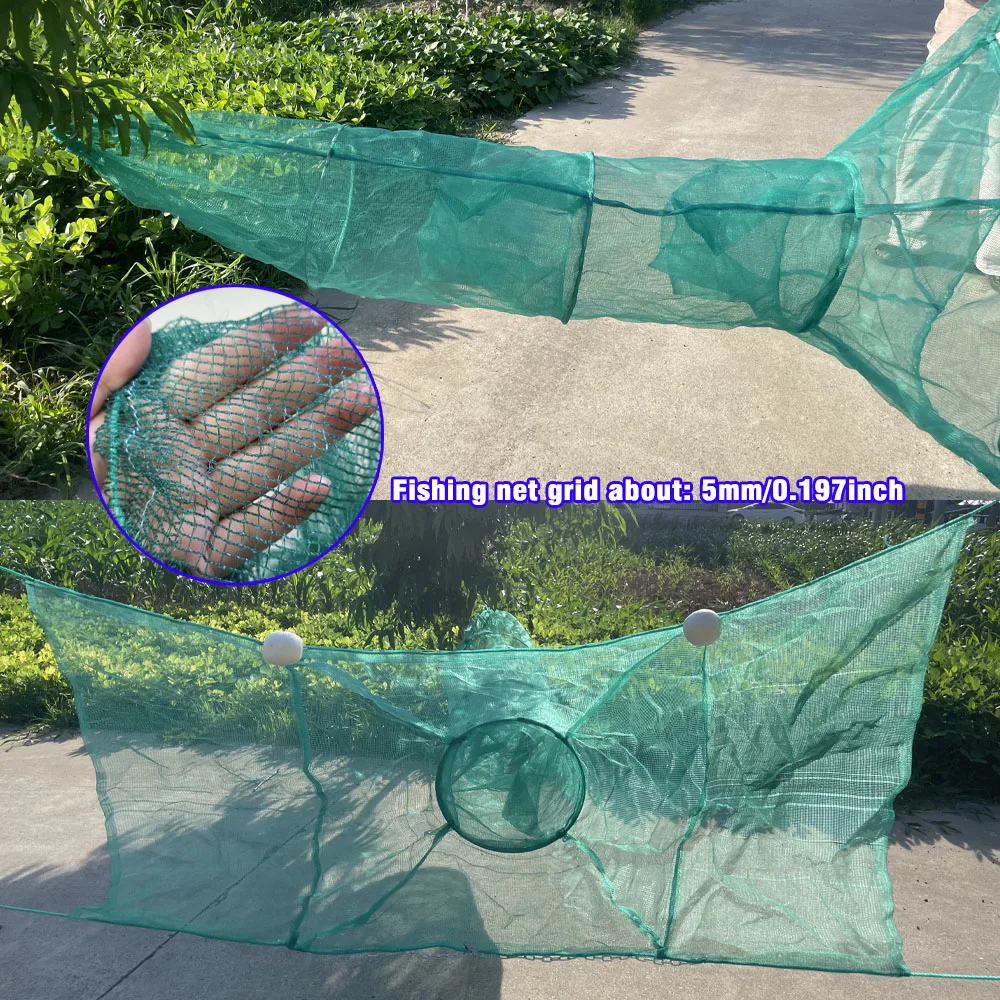 Jaula plegable PE con cadena para pesca de cangrejos y camarones - imagen 3