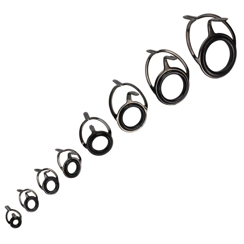 8 unids/set de guías de caña de pescar de cerámica de acero inoxidable, guías de caña de pescar, reparación de construcción, anillo de línea de pesca, anillo de ojo de caña de pescar - imagen 3