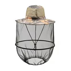 Sombrero antimosquitos con protección solar para exteriores, gorra plegable informal para pesca, protección contra insectos y abejas, sombrero de cubo con protección repelente