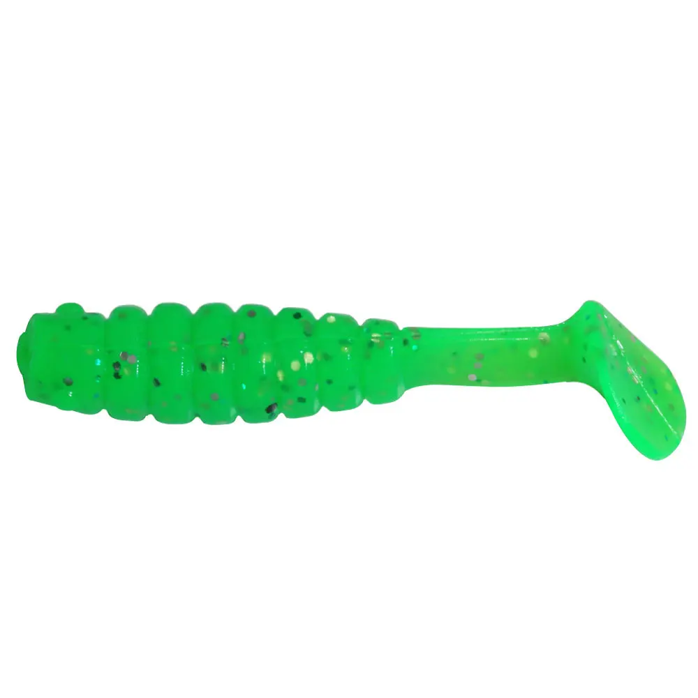 40 Uds 8 colores 5cm1,7g pesca grub gusano suave pequeño señuelo cebo Artificial suave silicona cebo T cola Wobblers señuelos blandos - imagen 2