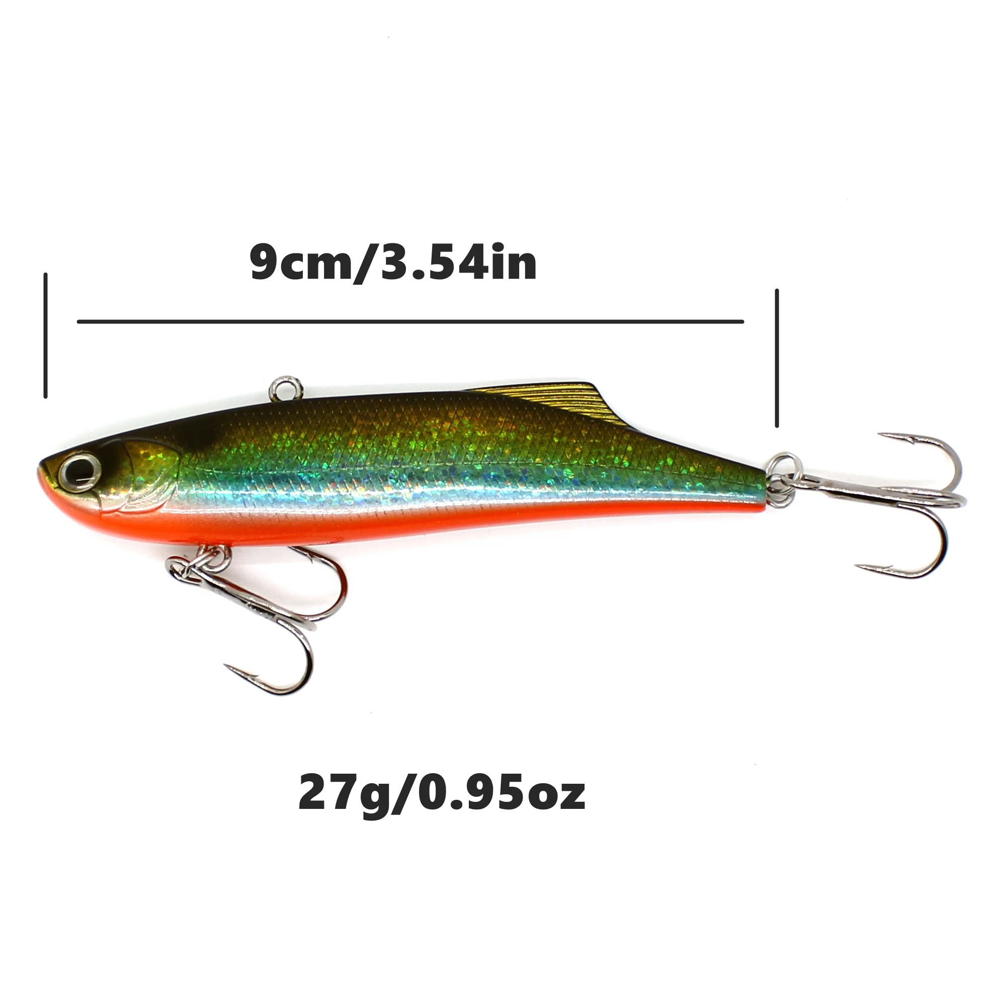 AOCLU Wobbler Super calidad hundimiento VIB vibración 90mm 27g cebo duro señuelo de pesca lubina agua dulce y sal anzuelos VMC fundición larga - imagen 2