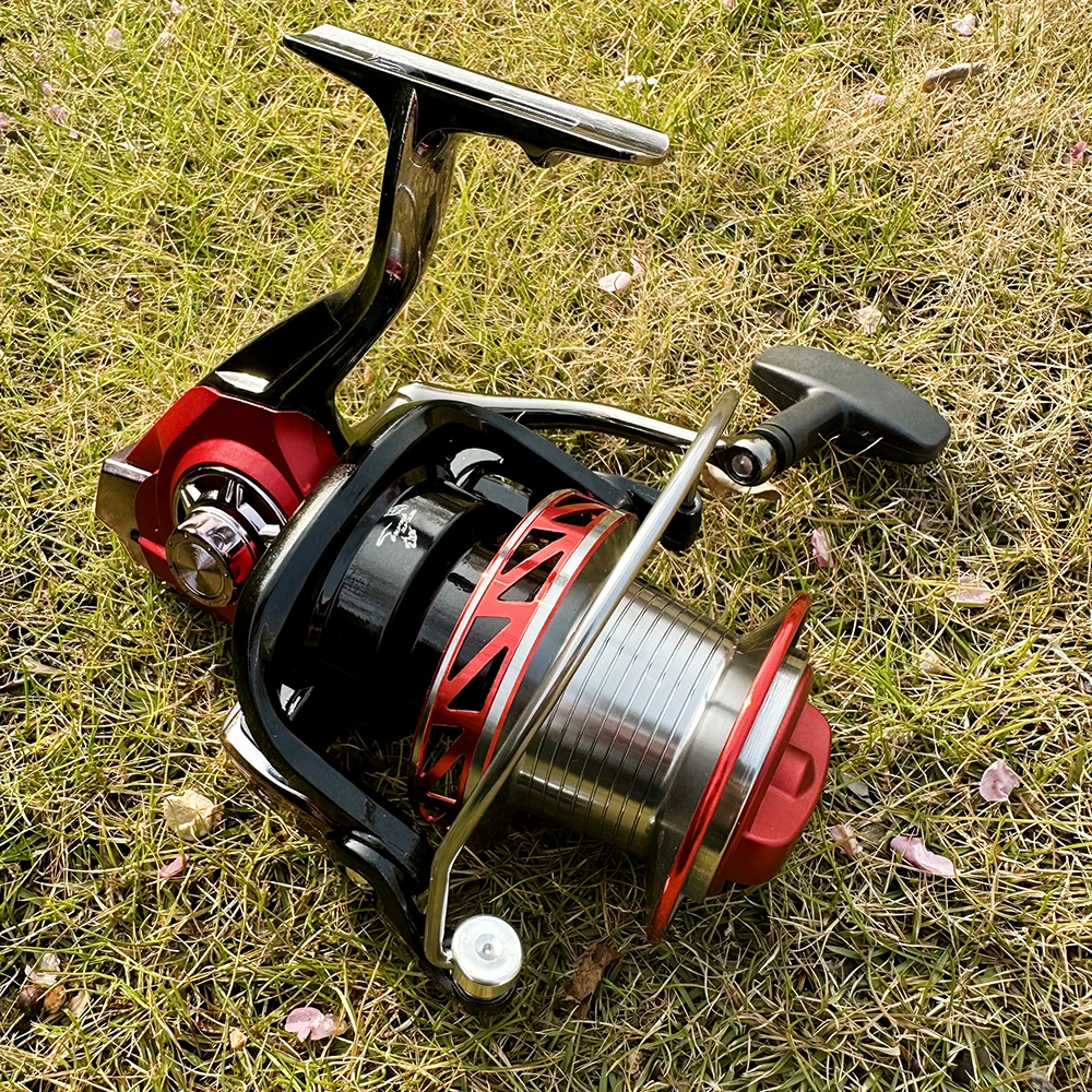 Carrete de Pesca giratorio de rueda grande, potencia máxima de arrastre de 25KG, 9000, 10000, 12000, gran capacidad para Pesca de carpa, Pesca de agua dulce y salada - imagen 5