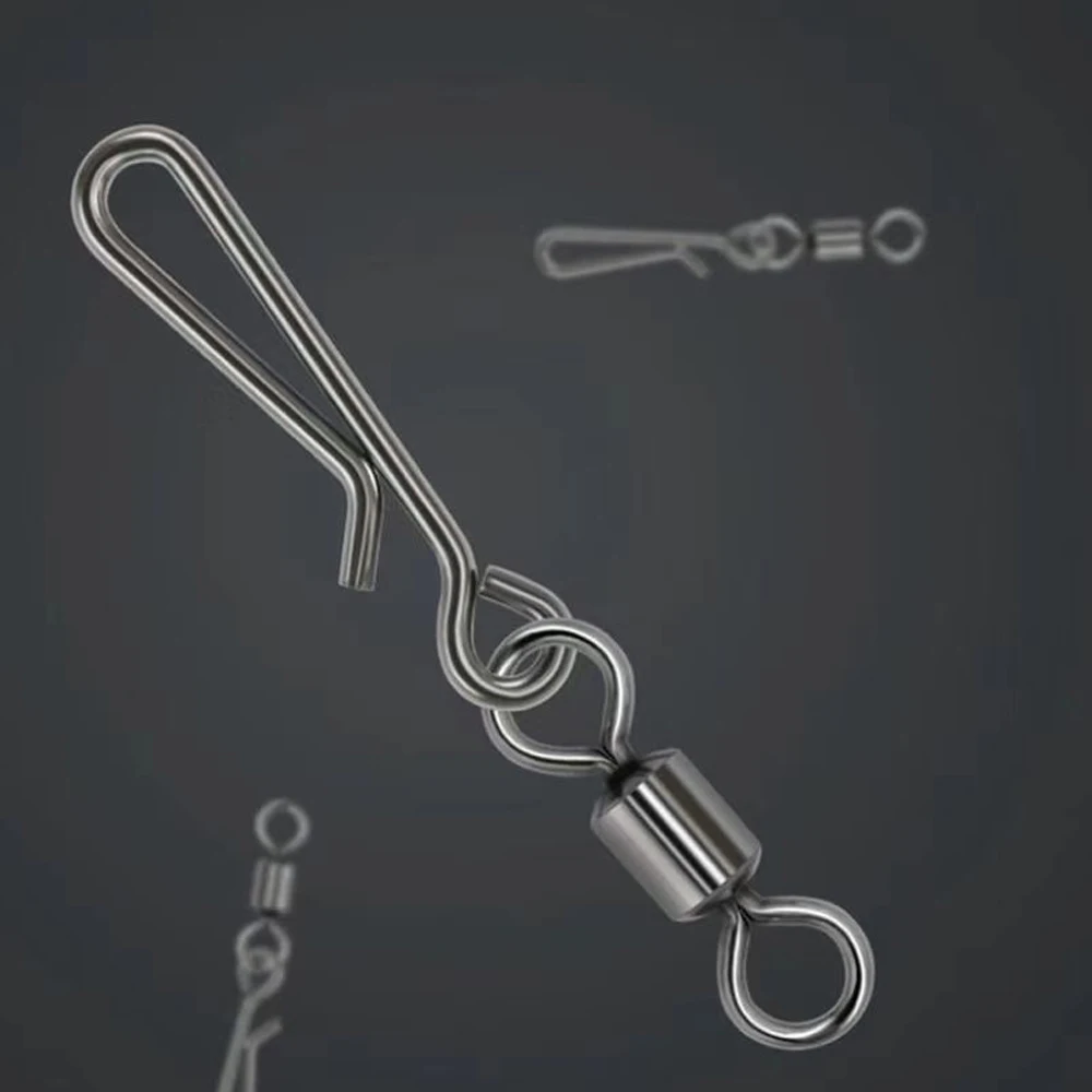 Aparejos de pesca giratorios de 20 piezas con broche colgante, anzuelos de pesca, línea de señuelo, Conector de pesca de cebo, anillos sólidos de carpa - imagen 3