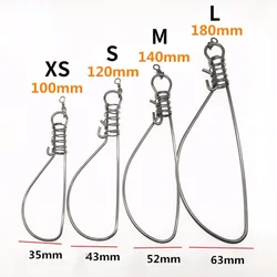 5 uds. De presión de pesca de acero inoxidable, gancho portátil, bloqueo de pescado, Pin de presión, Clip Fastlock, broches, conector de pesca, aparejos de pesca