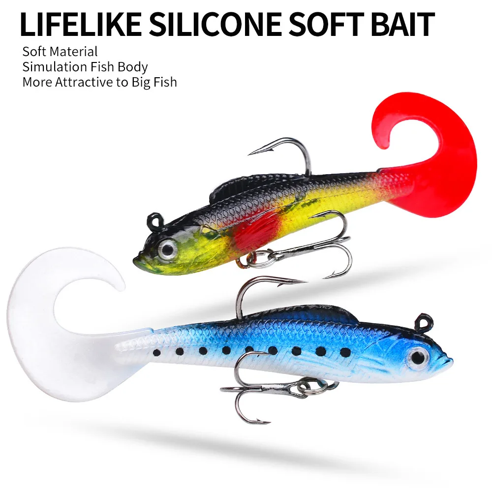 Señuelo suave de silicona con cabeza de plomo, plantilla de Pesca Wobbler Swimbait 9,5 cm 9,5g Isca, cebo Artificial, carpa, lubina, aparejos de Pesca, 1 Uds. - imagen 5