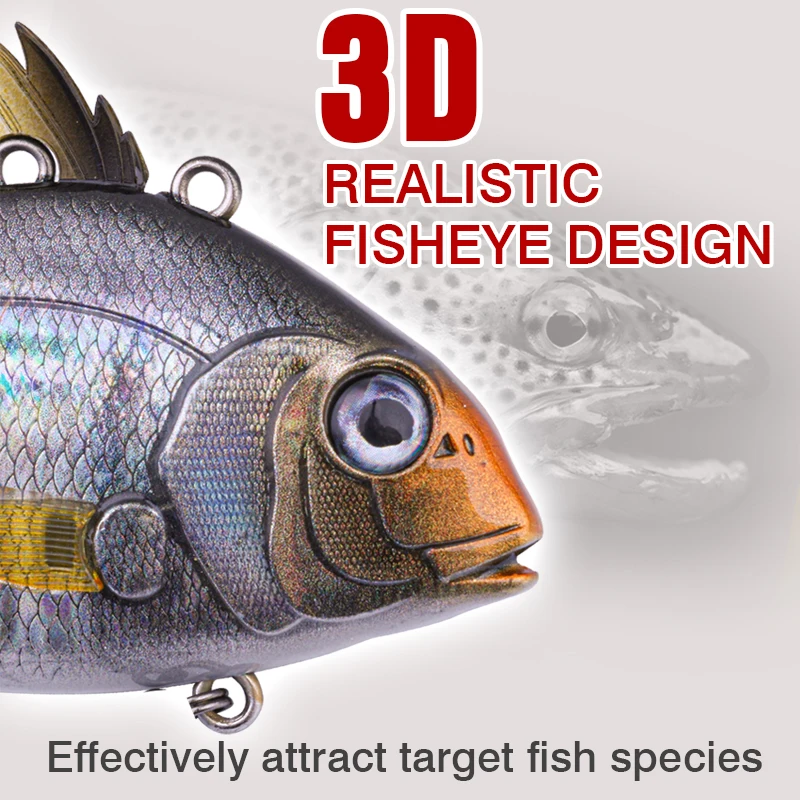 FJORD 3D Sea Bream VIB 65mm 24g 75mm 30g señuelo de pesca que se hunde ruido voz vibración Swimbait fundición larga cebos duros artificiales - imagen 4