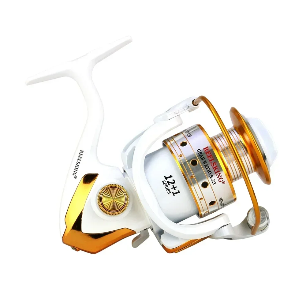 JOSBY-Carretes de Pesca de agua salada, rueda giratoria más suave, engranaje duradero, serie 5,5 a 1000, mango de Metal izquierdo/derecho, 7000: 1 - imagen 3