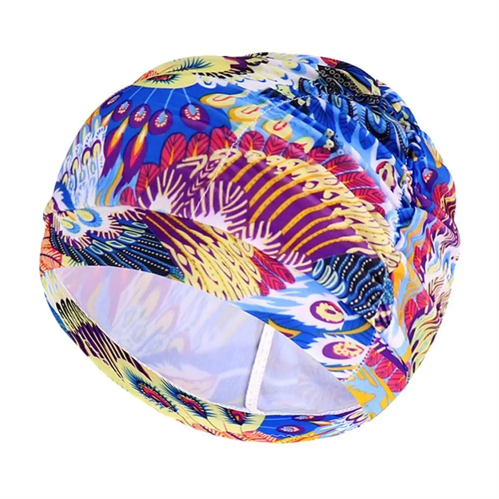 Gorro de natación de alta elasticidad para hombre y mujer, gorro de nailon con estampado de flores lisas, de pelo largo, para deportes y piscina, 1 unidad - imagen 5