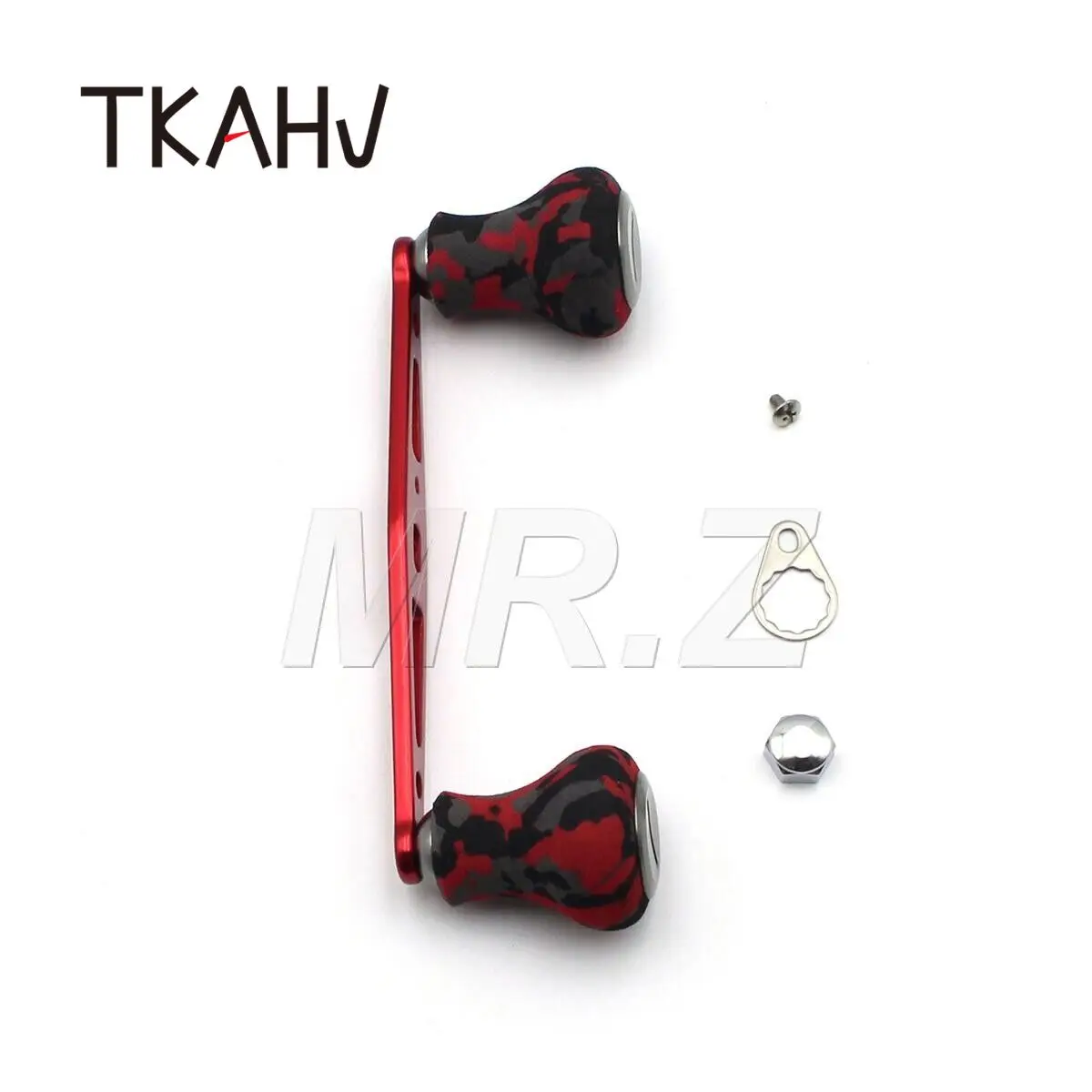 TKAHV-mango de carrete de pesca Baitcasting CAMO rojo de 4 ", para Abu Daiwa Shimano Baitcast, carrete de tambor de perfil bajo, fundición larga - imagen 5