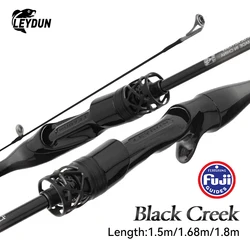 LEYDUN Black Creek Caña de pesca de viaje ultraligera fibra carbono