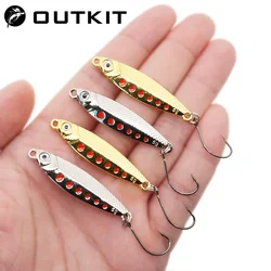 OUTKIT nuevo Mini señuelo de Pesca 2/3/5g cuchara señuelos de Metal Spinnerbait Minnow pez pequeño anzuelo individual Jig Stream cebos de trucha Pesca caliente
