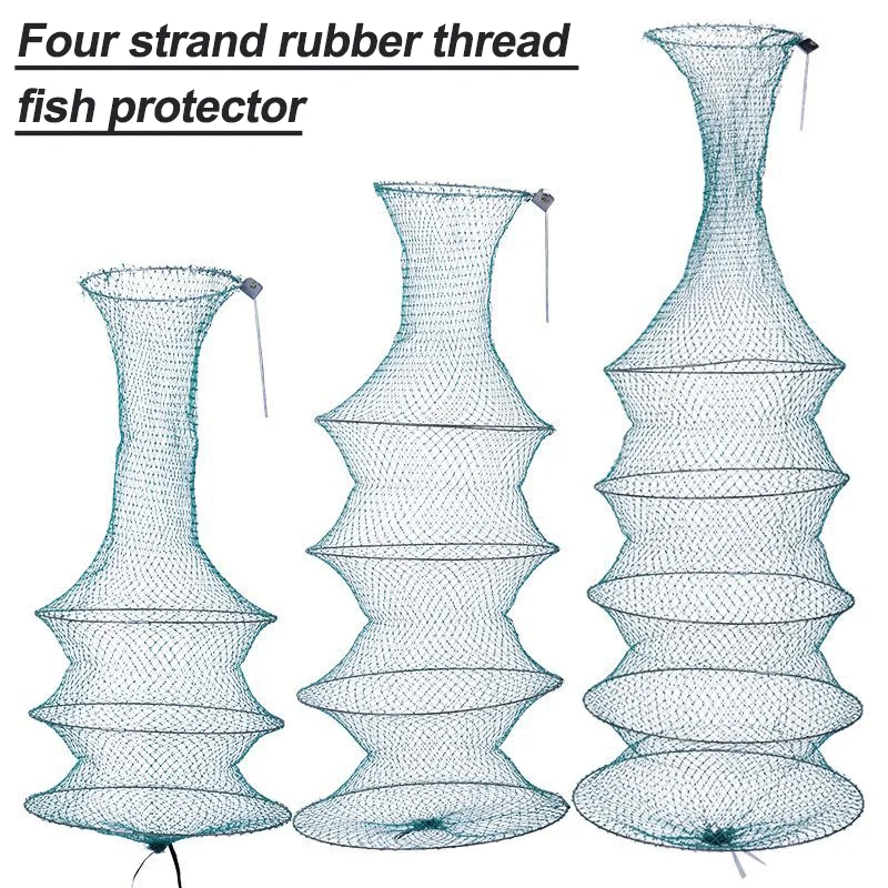 Proteja a su pescado con redes duraderas de rosca de goma de cuatro hilos